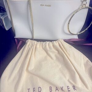 Ted Baker Ingaah Ring Handle White Leather Crossbody Bag